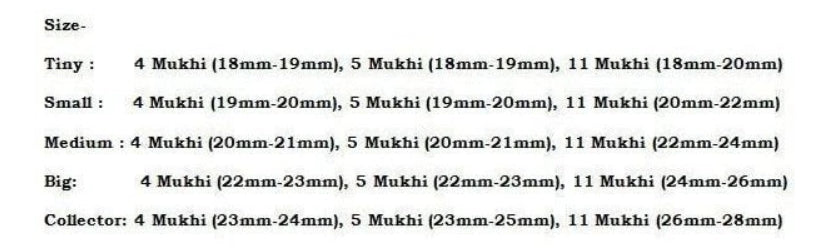 Rudraksha Combination for Hanuman Power 4,5,11 Mukhi Nepal In Thread