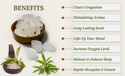 Natural Bhimseni Kapur Powder / 100% Pure Bhimseni Camphor For Pooja Meditation