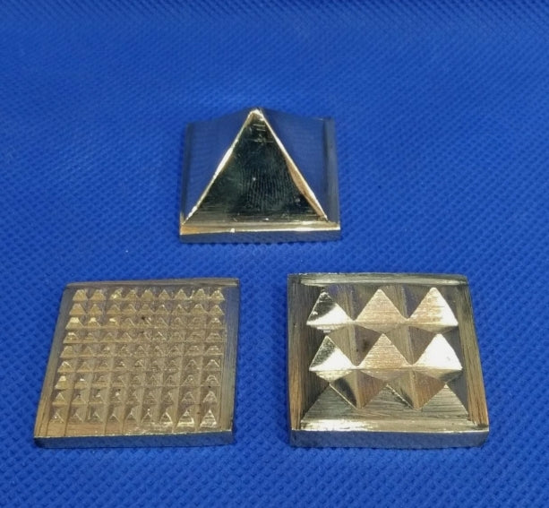 Brass Pyramid Set 3 Layer For Entrance/Main Door 1 Inch Activated & Energized