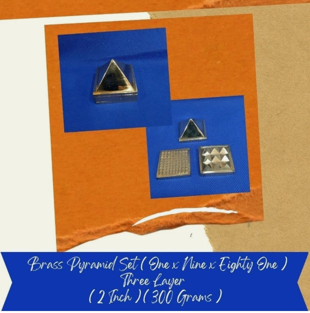 Brass Pyramid Set 3 Layer For Entrance/Main Door 1 Inch Activated & Energized