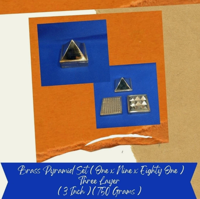 Brass Pyramid Set 3 Layer For Entrance/Main Door 3 Inch Activated & Energized