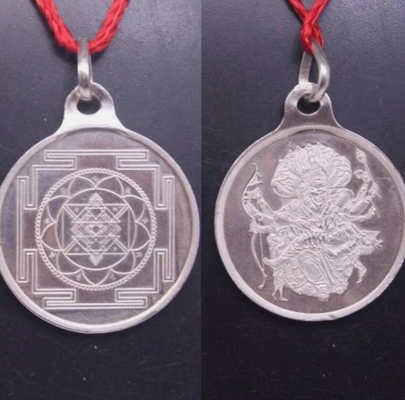 Narasimha Yantra Locket / Pendant Pure Silver 5 Grams Activated & Energized