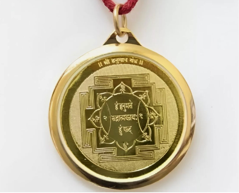 Hanuman Yantra Locket / Pendant Gold Plated Activated & Energized